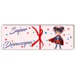 zakladka z dlugopisem dzien dziewczynek super dziewczyna 18x6 cm