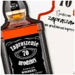 zaproszenia butelka whisky 70 urodziny 14 8x6 cm 6 szt