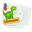 zaproszenia dino z balonikami shp 10 x 12 7 cm 8 szt