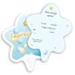 zaproszenia gwiazdeczka urodziny baloniki niebieski 10 4x13 2 cm 6 szt