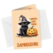 zaproszenia halloween cukierek albo psikus z kotem 9x13 cm 6 szt