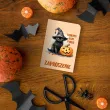 zaproszenia halloween cukierek albo psikus z kotem 9x13 cm 6 szt