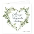 zaproszenia komunia eukaliptusowe serce 15x15 cm 8 szt