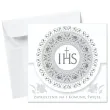 zaproszenia komunia ihs srebrny ornament 12x12 cm maki 10 szt
