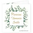 zaproszenia komunia kwadratowy eukaliptus 15x15 cm 8 szt