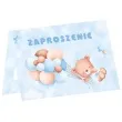 zaproszenia misie z balonikami blekitny congee 6 szt