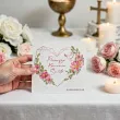 zaproszenia na komunie dla dziewczynki rozowe serce 15x15 cm 8 szt