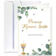 zaproszenia na komunie eukaliptus z hostia pierwsza komunia swieta 10 5x14 8 cm 8 szt