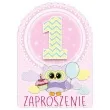 zaproszenia urodzinowe 1 urodziny sowki rozowe 14 5 x 10 3 cm 10 szt