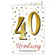 zaproszenia urodzinowe 40 white gold viper 10 szt