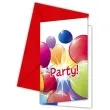 zaproszenia urodzinowe balony party procos 6 szt