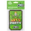 zaproszenia urodzinowe lets party zielone godan 6 sztuk