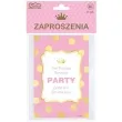 zaproszenia urodzinowe princess birthday zlote groszki godan 6 szt