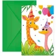 zaproszenia urodzinowe zwierzeta safari procos 6 szt