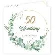 zaproszenia urodziny 50 eukaliptus beauty 15x15 cm 8 szt