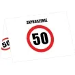 zaproszenia urodziny 50 traffic birthday congee 6 szt