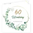 zaproszenia urodziny 60 eukaliptus beauty 15x15 cm 8 szt