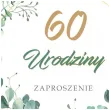 zaproszenia urodziny 60 eukaliptus beauty 15x15 cm 8 szt