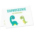 zaproszenia wesole dinozaury bialy zielony congee 6 szt