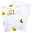 zaproszenia z koperta baby shower rozowe godan 10 szt
