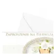 zaproszenia z koperta komunia swieta hostia i witrazyk maki 10 szt