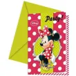 zaproszenia z koperta minnie mouse 6 szt