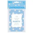 zaproszenia z koperta princess birthday blekitne 6 szt