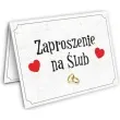 zaproszenia z koperta slub dwa serca dekoracje polska 10 szt