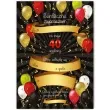 zaproszenia z koperta urodziny 40 black red 10 szt
