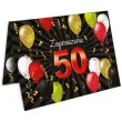 zaproszenia z koperta urodziny 50 black red 1 szt