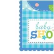 zaproszenia z kopertami ahoy baby shower niebieskie amscan 8 szt