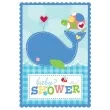 zaproszenia z kopertami ahoy baby shower niebieskie amscan 8 szt