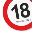 zaproszenie 18 urodziny traffic 15x15 cm 1 szt