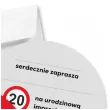 zaproszenie 20 urodziny traffic 15x15 cm 1 szt