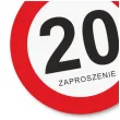 zaproszenie 20 urodziny traffic 15x15 cm 1 szt