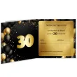 zaproszenie 30 urodziny czarno zloty 15x15 cm 1 szt
