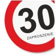 zaproszenie 30 urodziny traffic 15x15 cm 1 szt
