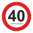 zaproszenie 40 urodziny traffic 15x15 cm 1 szt