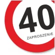 zaproszenie 40 urodziny traffic 15x15 cm 1 szt
