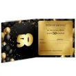 zaproszenie 50 urodziny czarno zloty 15x15 cm 1 szt