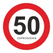 zaproszenie 50 urodziny traffic 15x15 cm 1 szt
