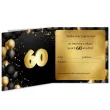 zaproszenie 60 urodziny czarno zloty 15x15 cm 1 szt