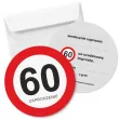 zaproszenie 60 urodziny traffic 15x15 cm 1 szt