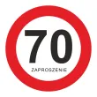 zaproszenie 70 urodziny traffic 15x15 cm 1 szt
