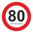 zaproszenie 80 urodziny traffic 15x15 cm 1 szt