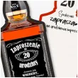 zaproszenie butelka whisky 20 urodziny 14 8x6 cm 1 szt