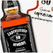 zaproszenie butelka whisky 80 urodziny 14 8x6 cm 1 szt