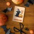zaproszenie halloween cukierek albo psikus z kotem 9x13 cm 1 szt