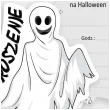 zaproszenie happy halloween duch 10 2x11 5 cm 1 szt