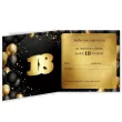zaproszenie na 18 urodziny classic czarno zloty 15x15 cm 1 szt